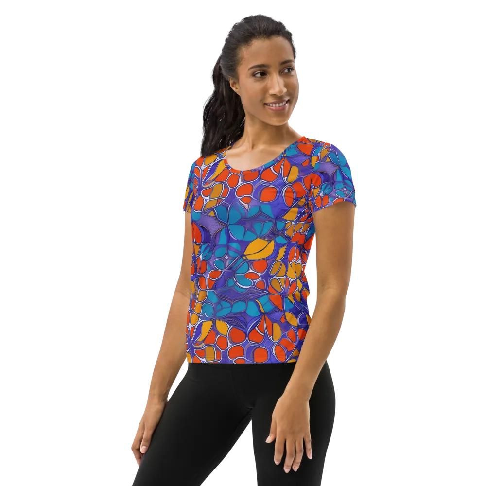 Neon Membrane on Women's Athletic T-Shirt — Left