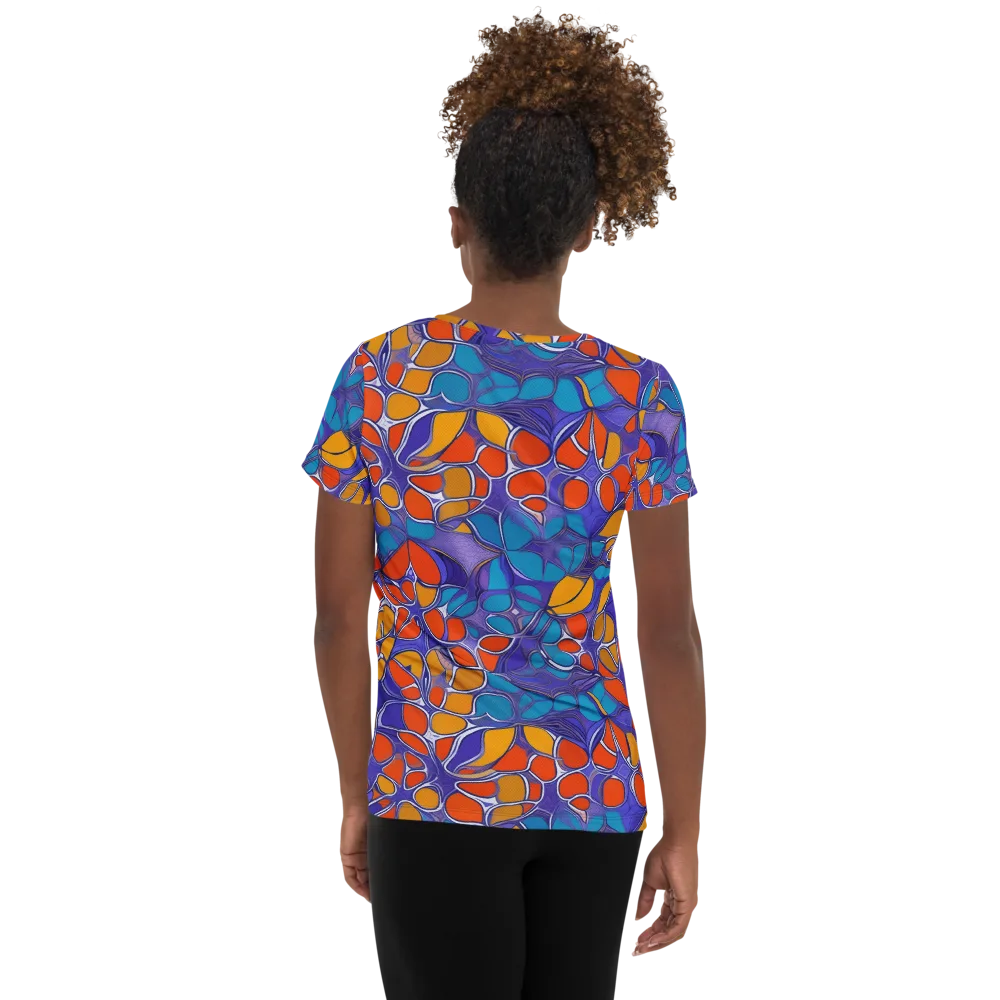 Neon Membrane on Women's Athletic T-Shirt — Back