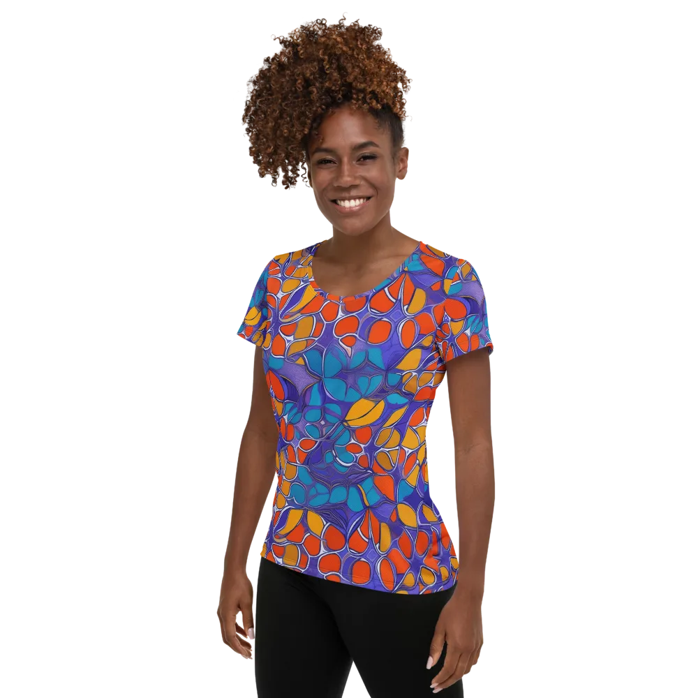 Neon Membrane on Women's Athletic T-Shirt — Left