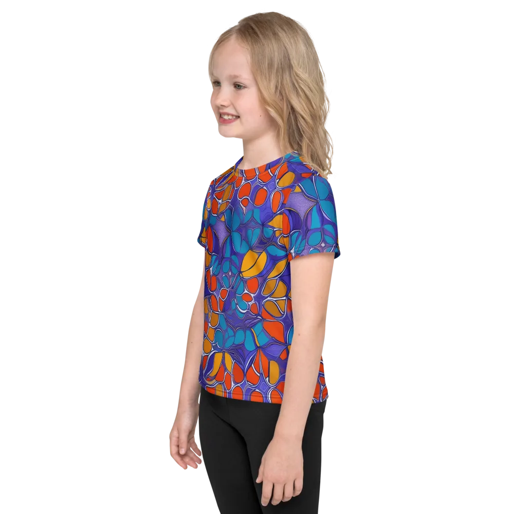 Neon Membrane on Kids Crew Neck T-Shirt — Left