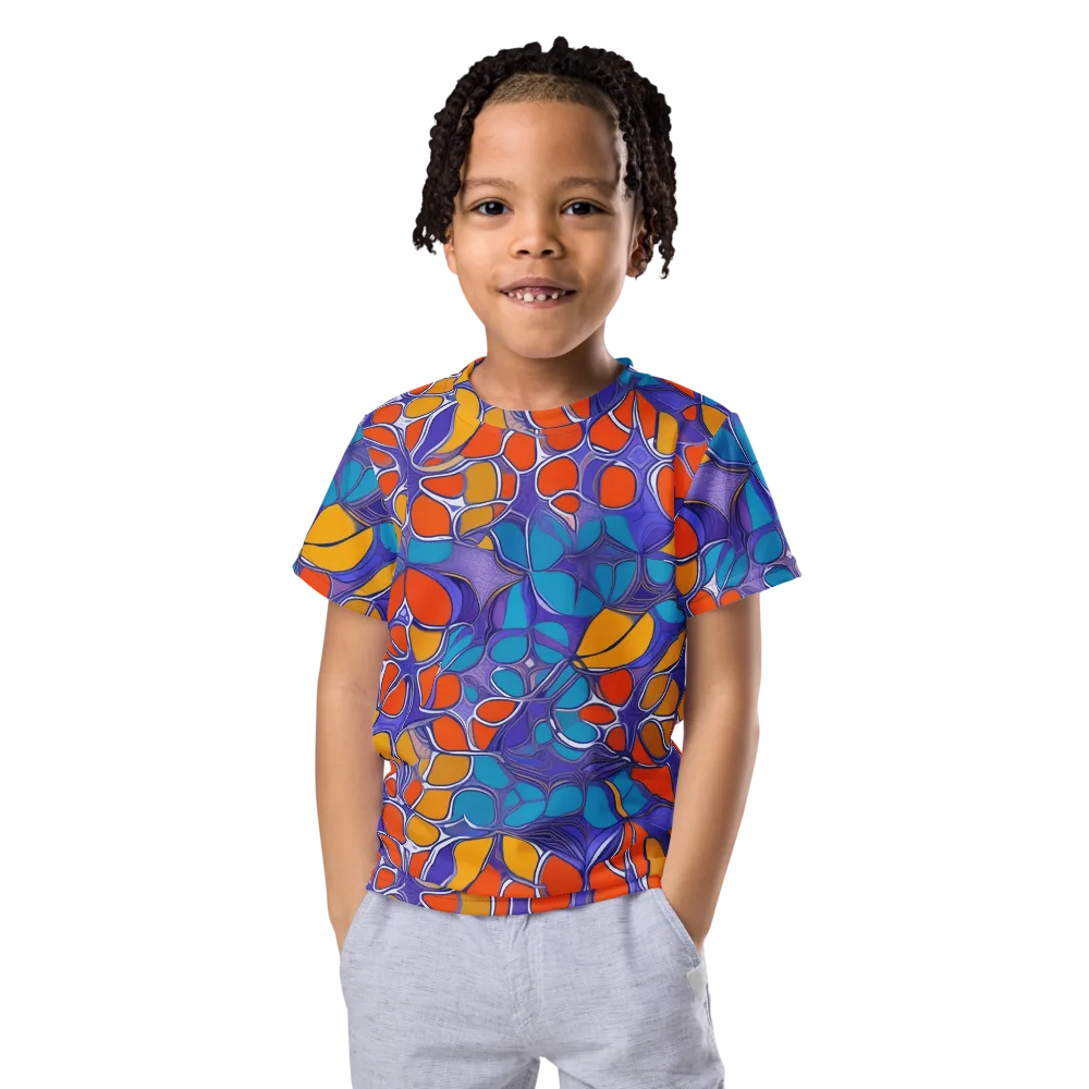 Neon Membrane on Kids Crew Neck T-Shirt — Front