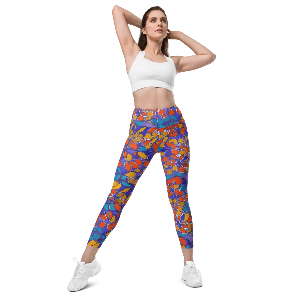 Neon Membrane on Leggings with Pockets — Front