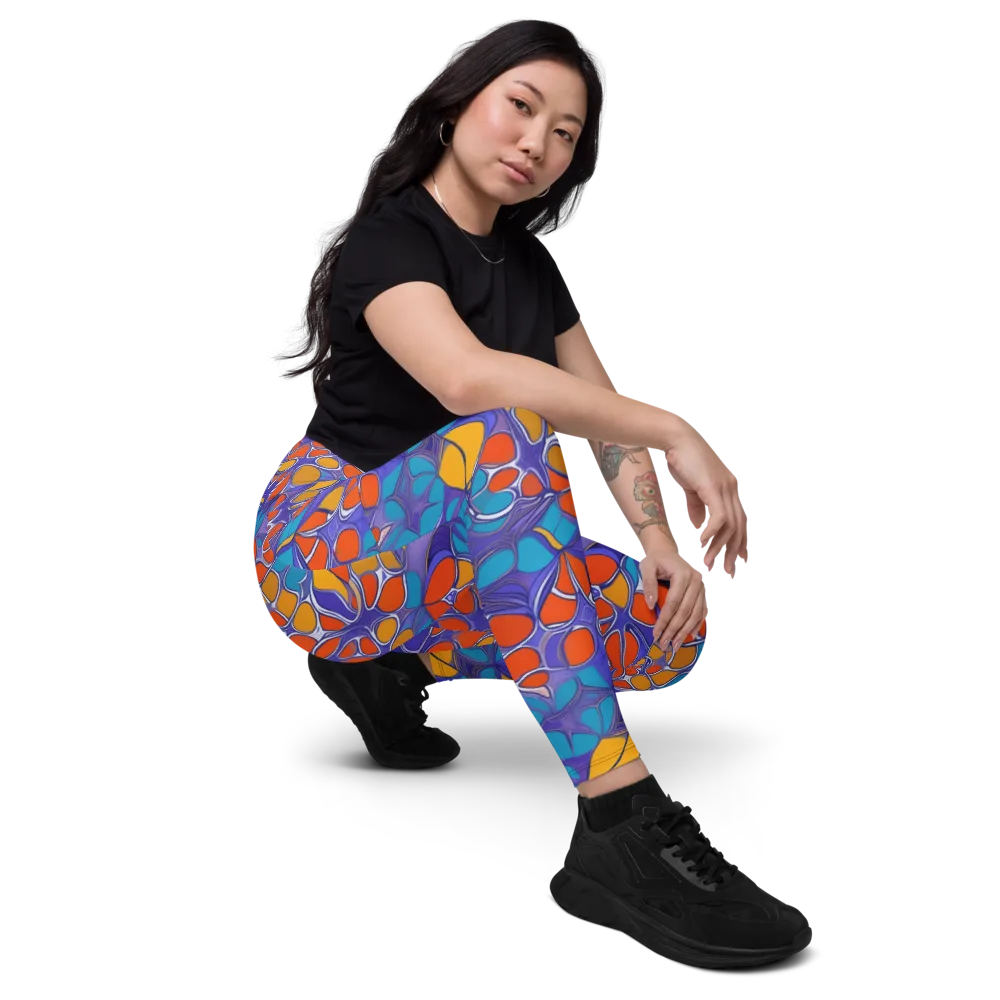 Neon Membrane on Leggings with Pockets — Right Front