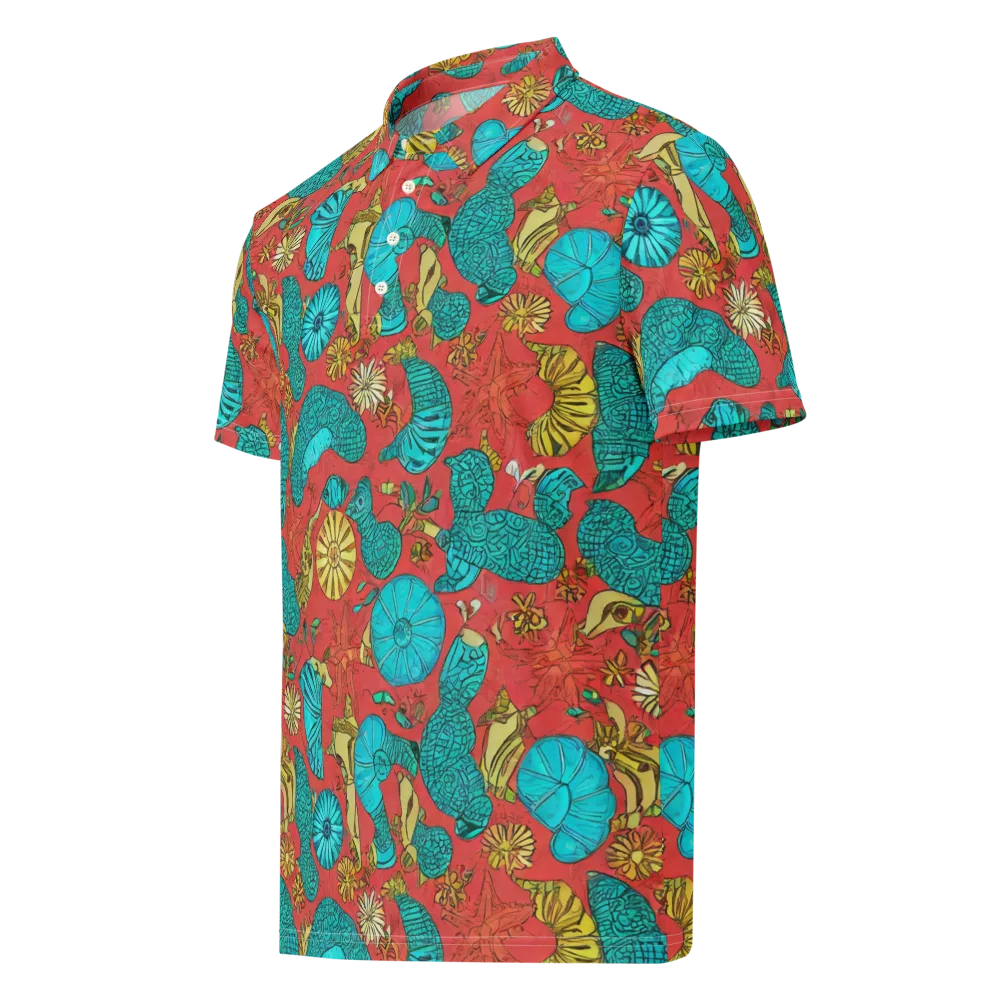 Coral Garden Rhapsody on Men's Slim Fit Polo Shirt — Left Front