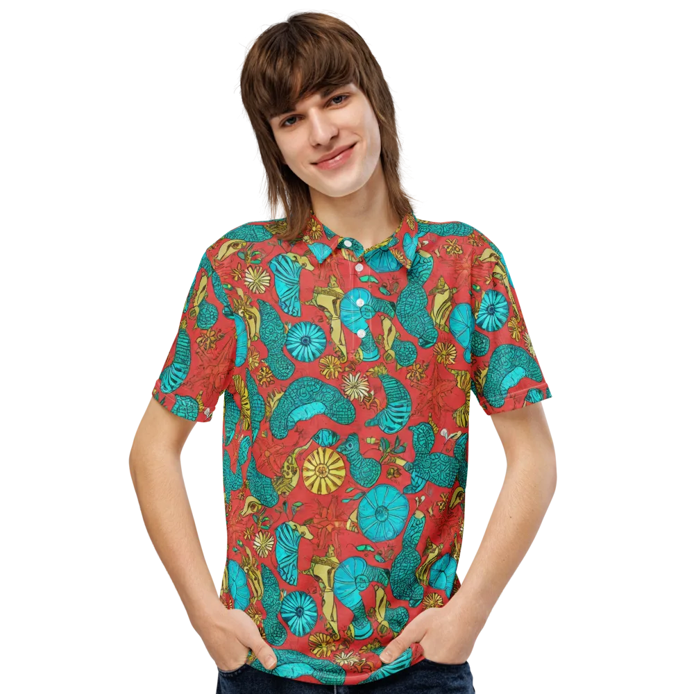 Coral Garden Rhapsody on Men's Slim Fit Polo Shirt — Front