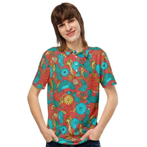 Coral Garden Rhapsody on a Men's Slim Fit Polo Shirt