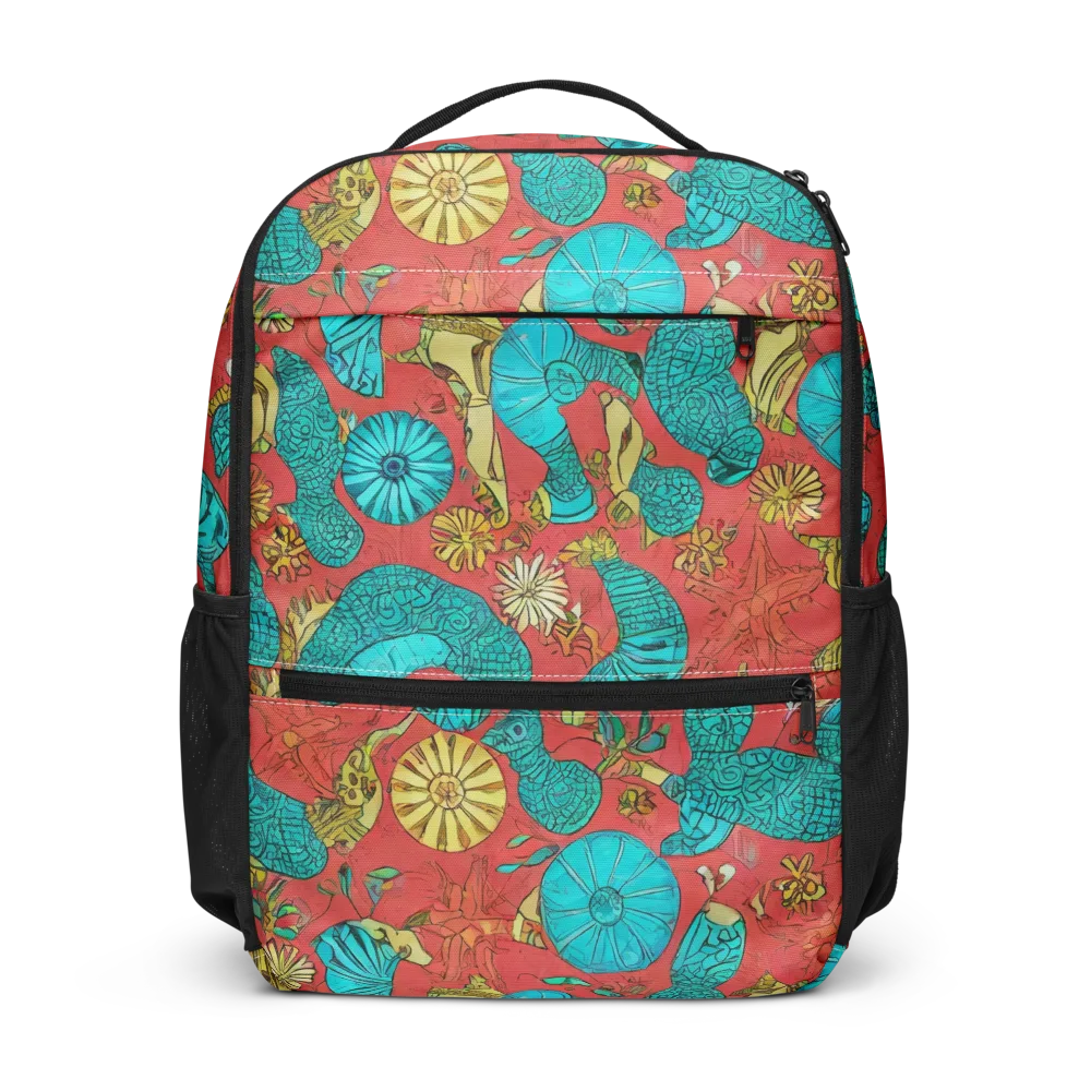Coral Garden Rhapsody on Utility Backpack — Front