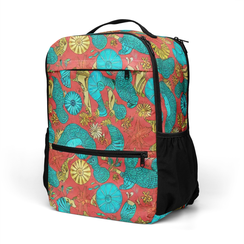 Coral Garden Rhapsody on Utility Backpack — Left Front