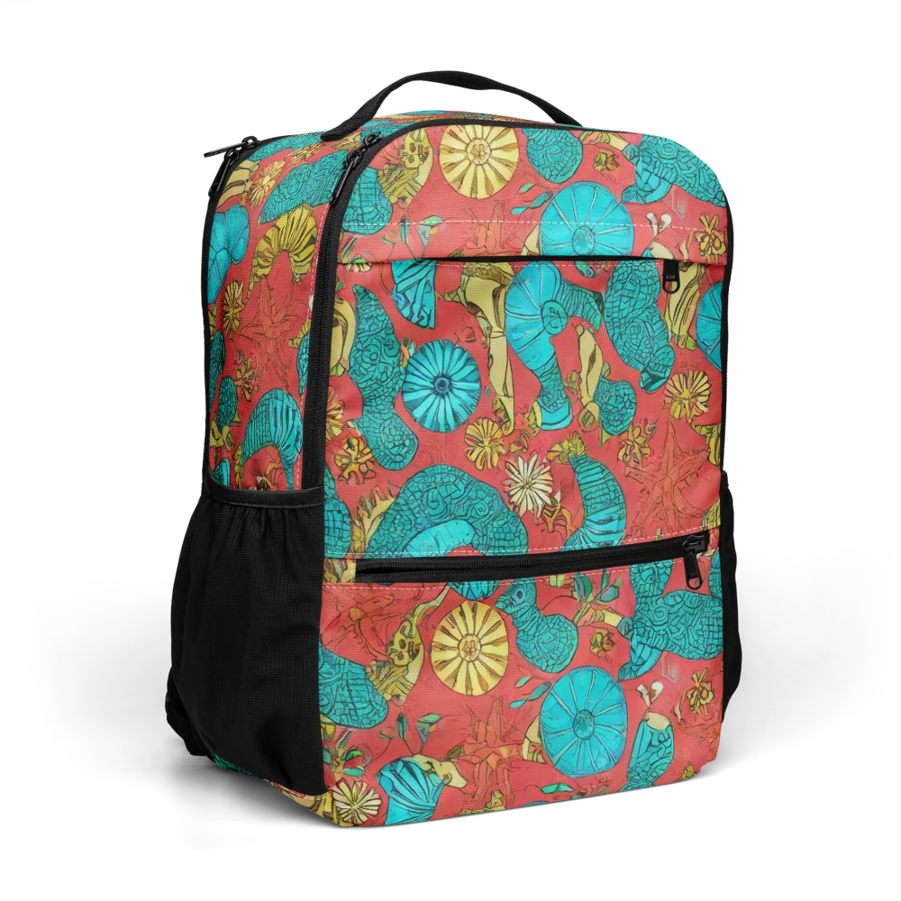Coral Garden Rhapsody on Utility Backpack — Right Front