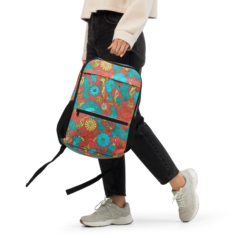 Coral Garden Rhapsody on Utility Backpack — Front