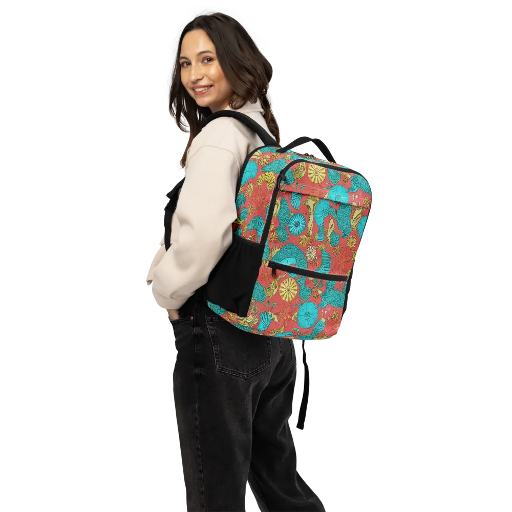 Coral Garden Rhapsody on Utility Backpack — Back