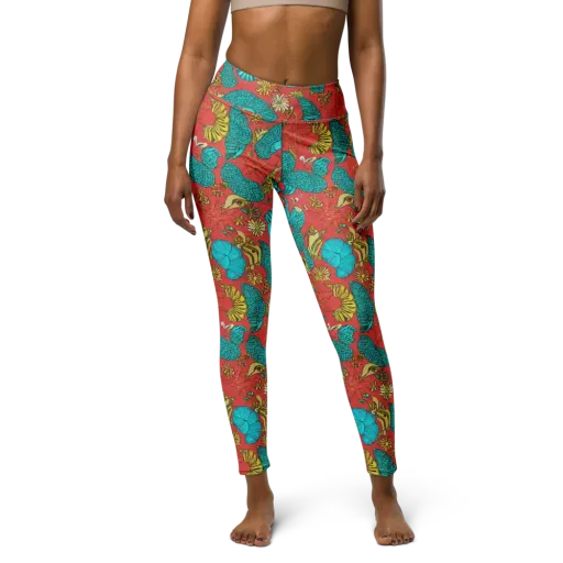 Coral Garden Rhapsody on a Yoga Leggings