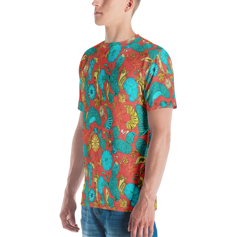 Coral Garden Rhapsody on Men's Crew Neck T-Shirt — Left