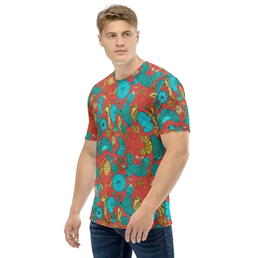 Coral Garden Rhapsody on a Men's Crew Neck T-Shirt