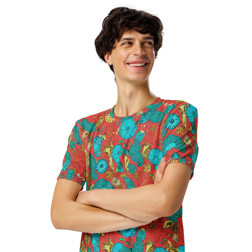 Coral Garden Rhapsody on Men's Crew Neck T-Shirt — Left Front