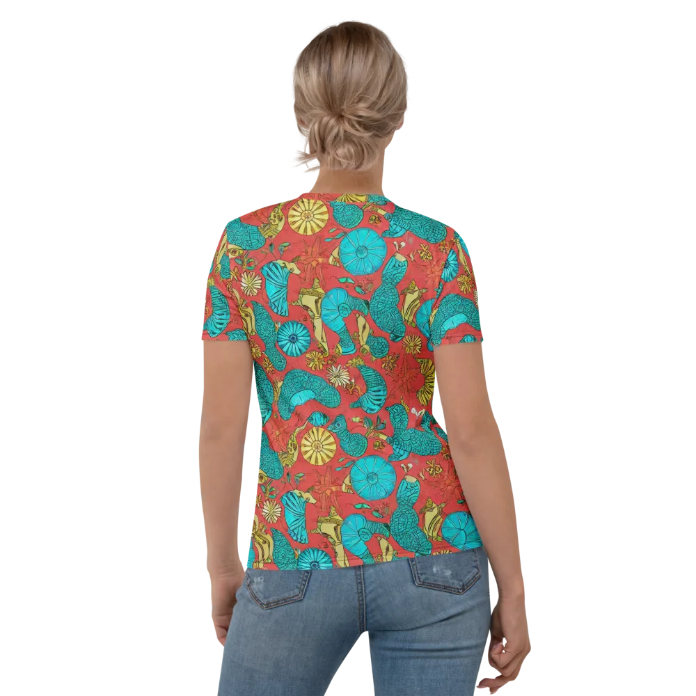 Coral Garden Rhapsody on Women's Crew Neck T-Shirt — Back