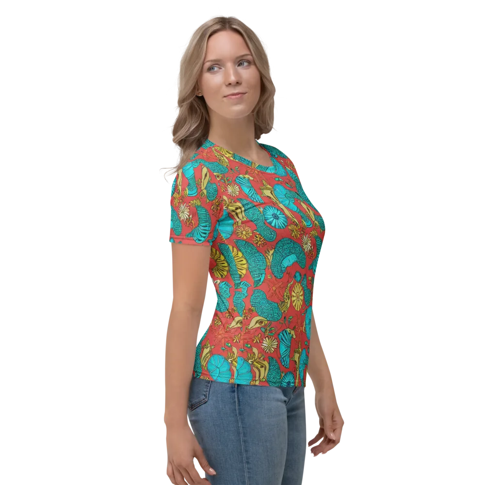 Coral Garden Rhapsody on Women's Crew Neck T-Shirt — Right