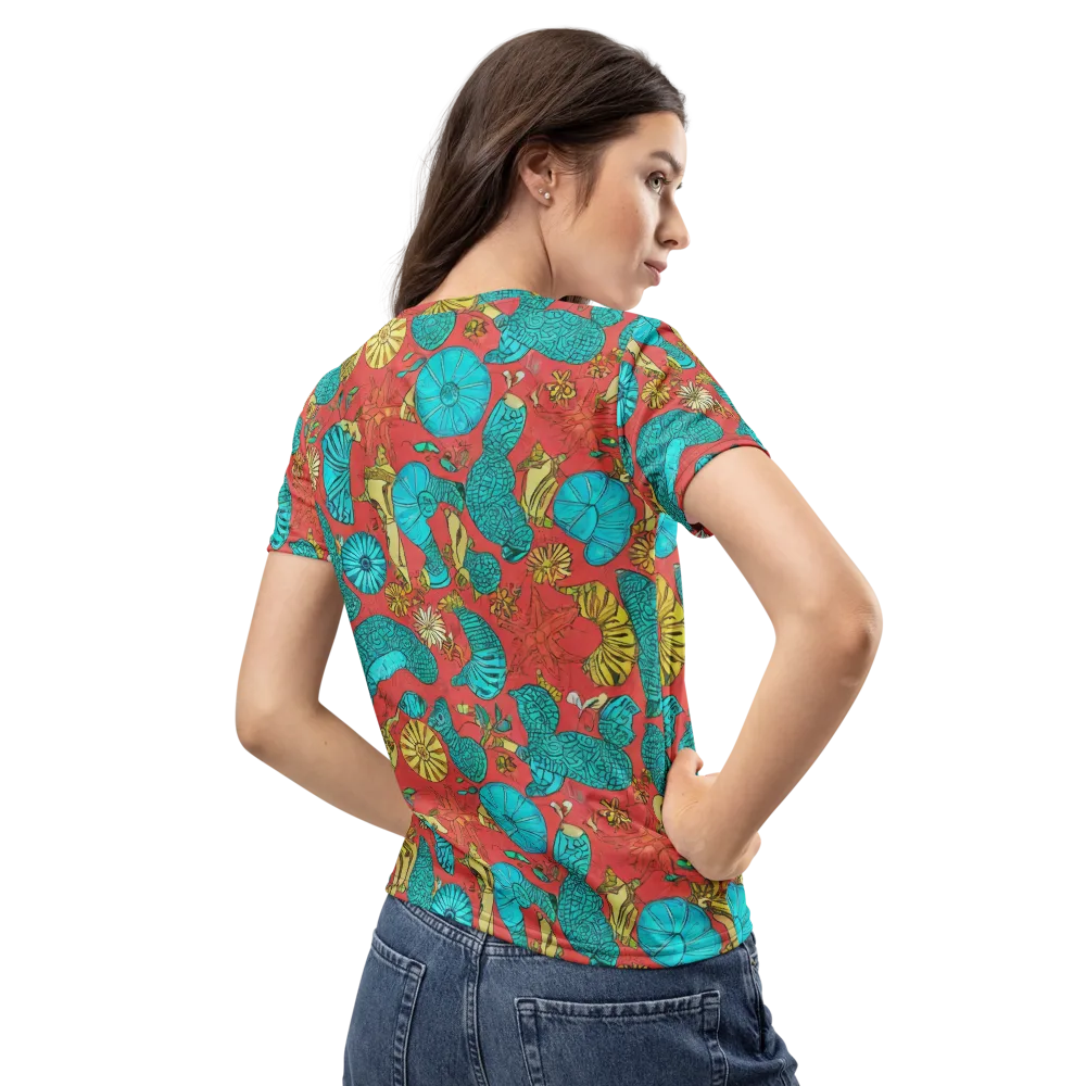 Coral Garden Rhapsody on Women's Crew Neck T-Shirt — Back