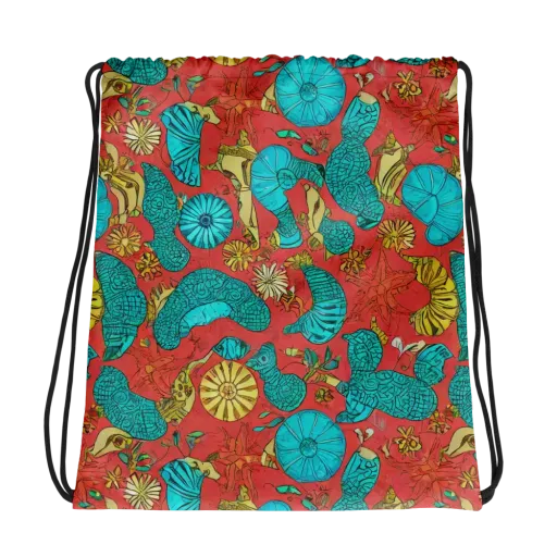 Coral Garden Rhapsody on a Drawstring Bag
