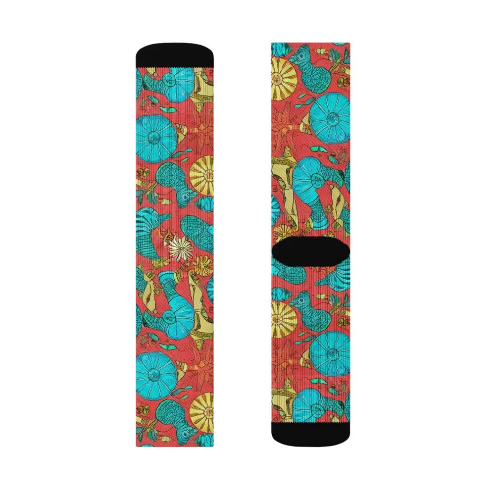 Coral Garden Rhapsody on Socks — Right Sock