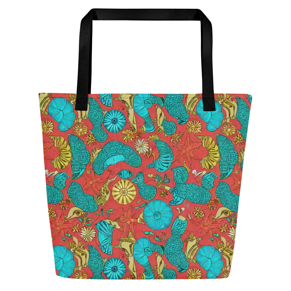 Coral Garden Rhapsody on Large Tote Bag W/ Pocket — Front