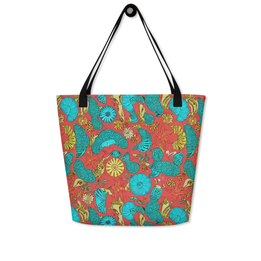 Coral Garden Rhapsody on Large Tote Bag W/ Pocket — Front