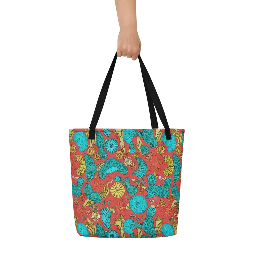 Coral Garden Rhapsody on Large Tote Bag W/ Pocket — Front