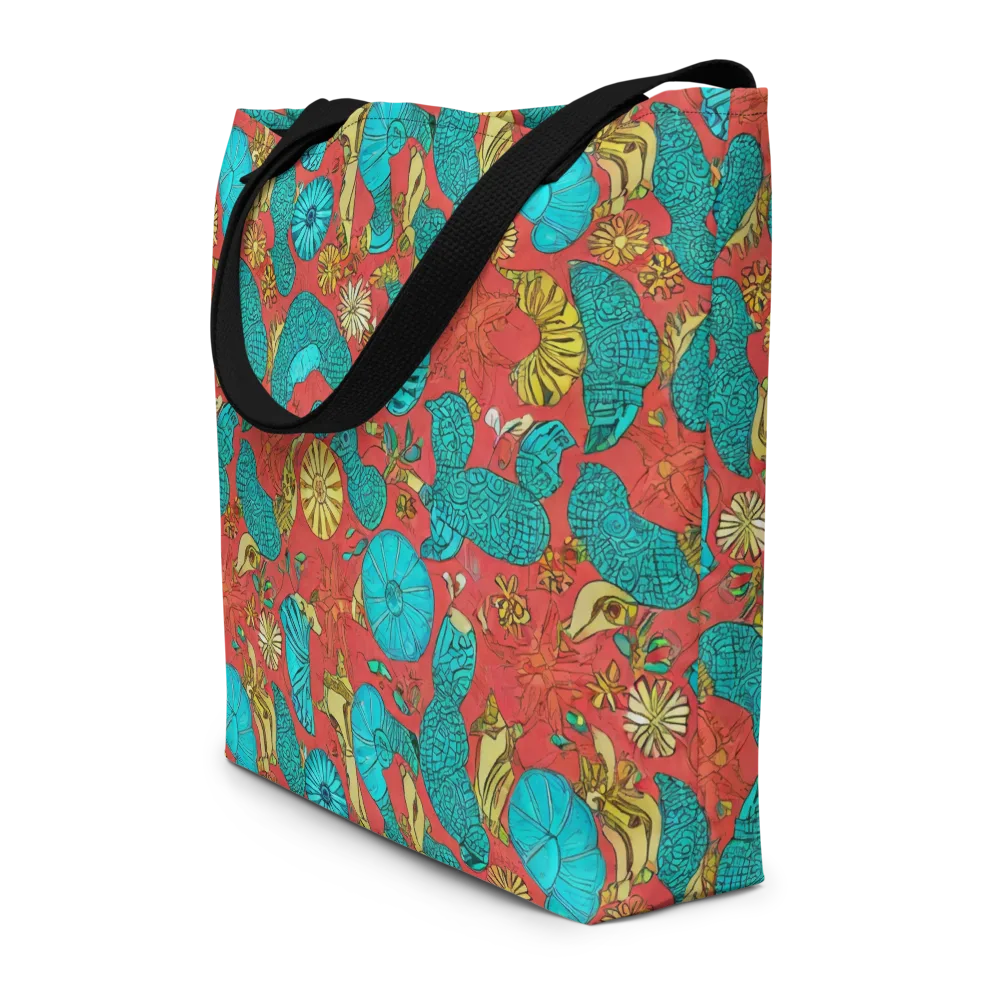 Coral Garden Rhapsody on Large Tote Bag W/ Pocket — Front