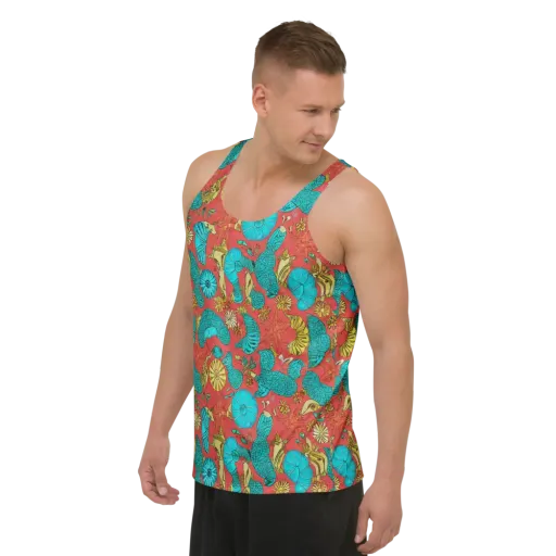 Coral Garden Rhapsody on a Men's Tank Top