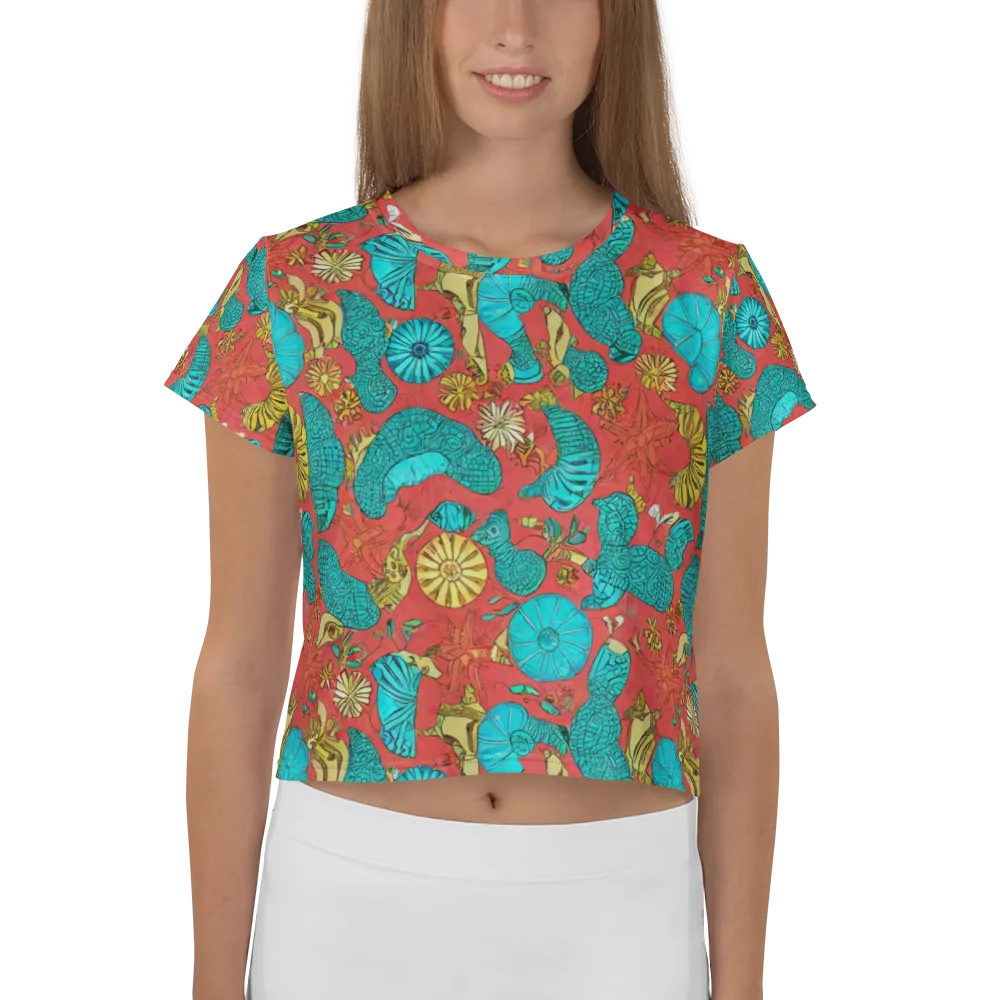 Coral Garden Rhapsody on Crop Tee — Front