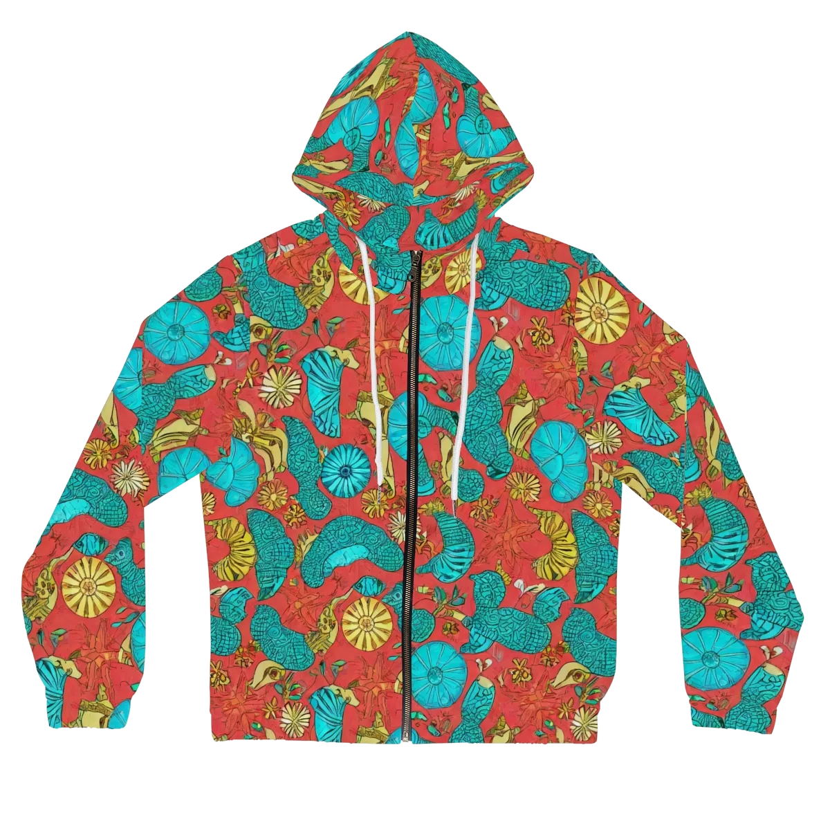 Coral Garden Rhapsody on Women's Full-Zip Hoodie — Front