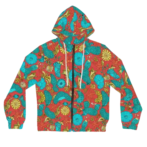 Coral Garden Rhapsody on a Women's Full-Zip Hoodie