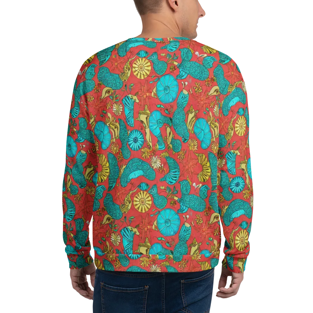 Coral Garden Rhapsody on Sweatshirt — Back