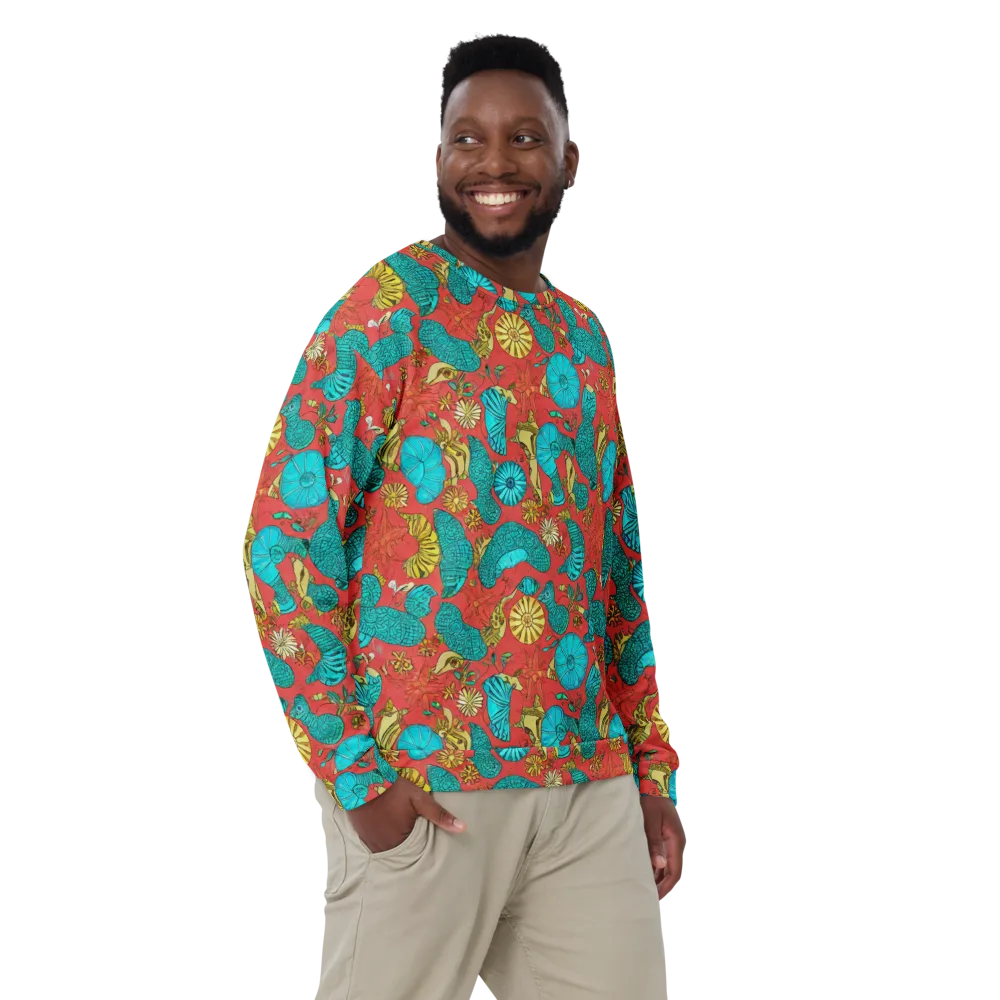 Coral Garden Rhapsody on Sweatshirt — Front