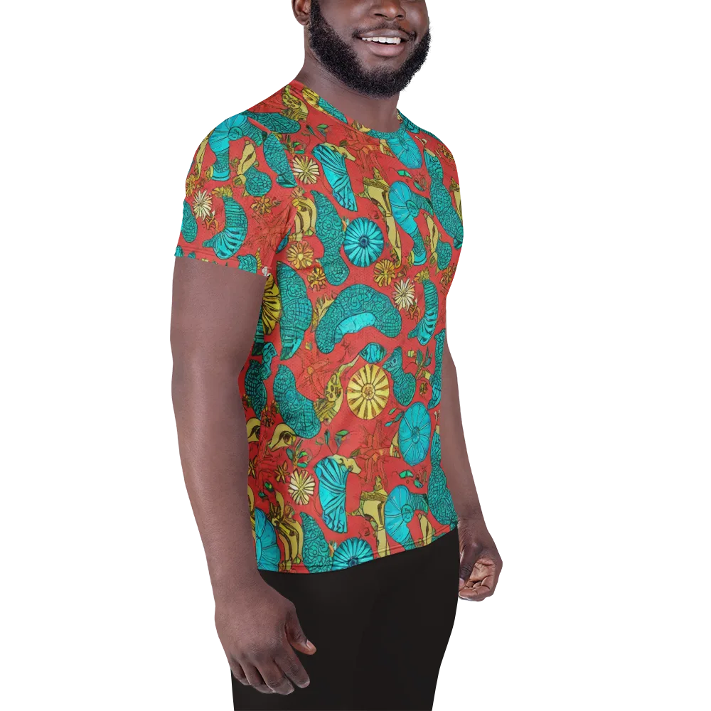 Coral Garden Rhapsody on Men's Athletic T-Shirt — Right
