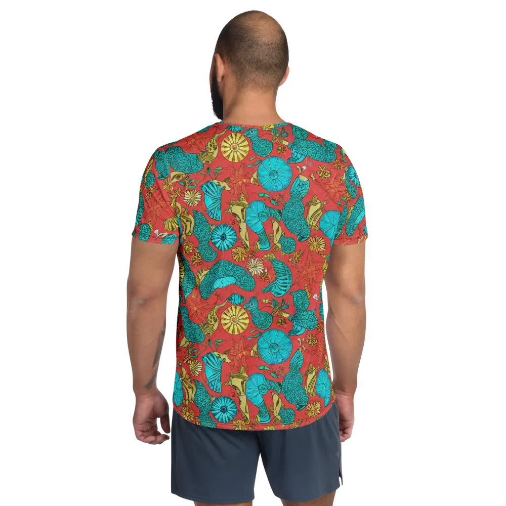 Coral Garden Rhapsody on Men's Athletic T-Shirt — Back