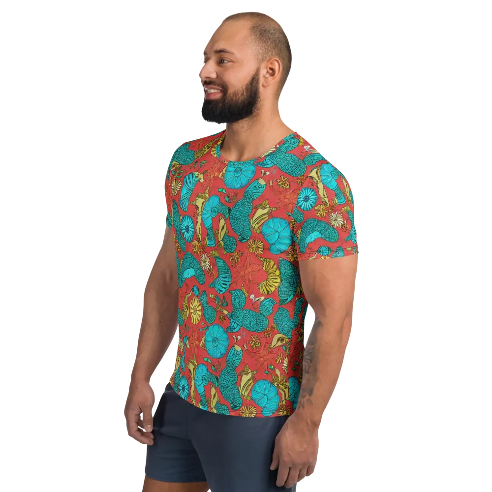 Coral Garden Rhapsody on Men's Athletic T-Shirt — Left