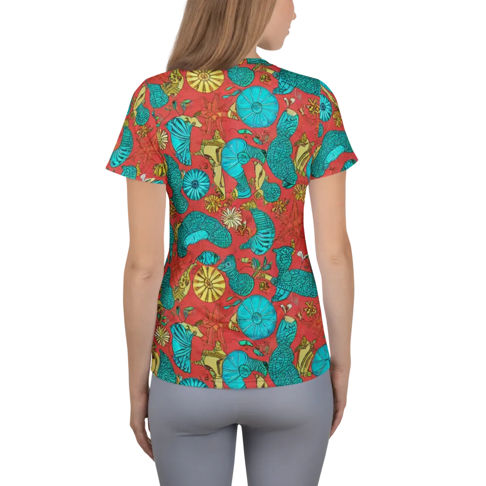 Coral Garden Rhapsody on Women's Athletic T-Shirt — Back