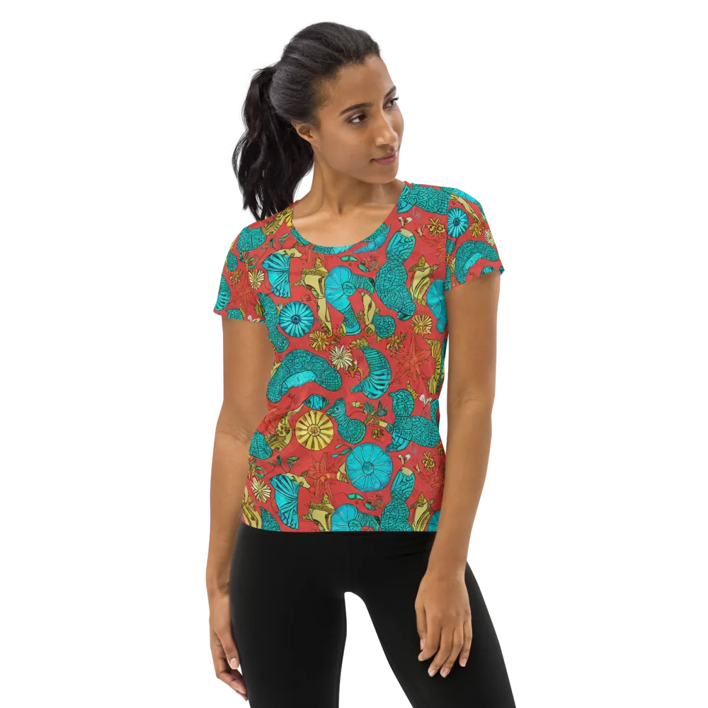 Coral Garden Rhapsody on Women's Athletic T-Shirt — Front