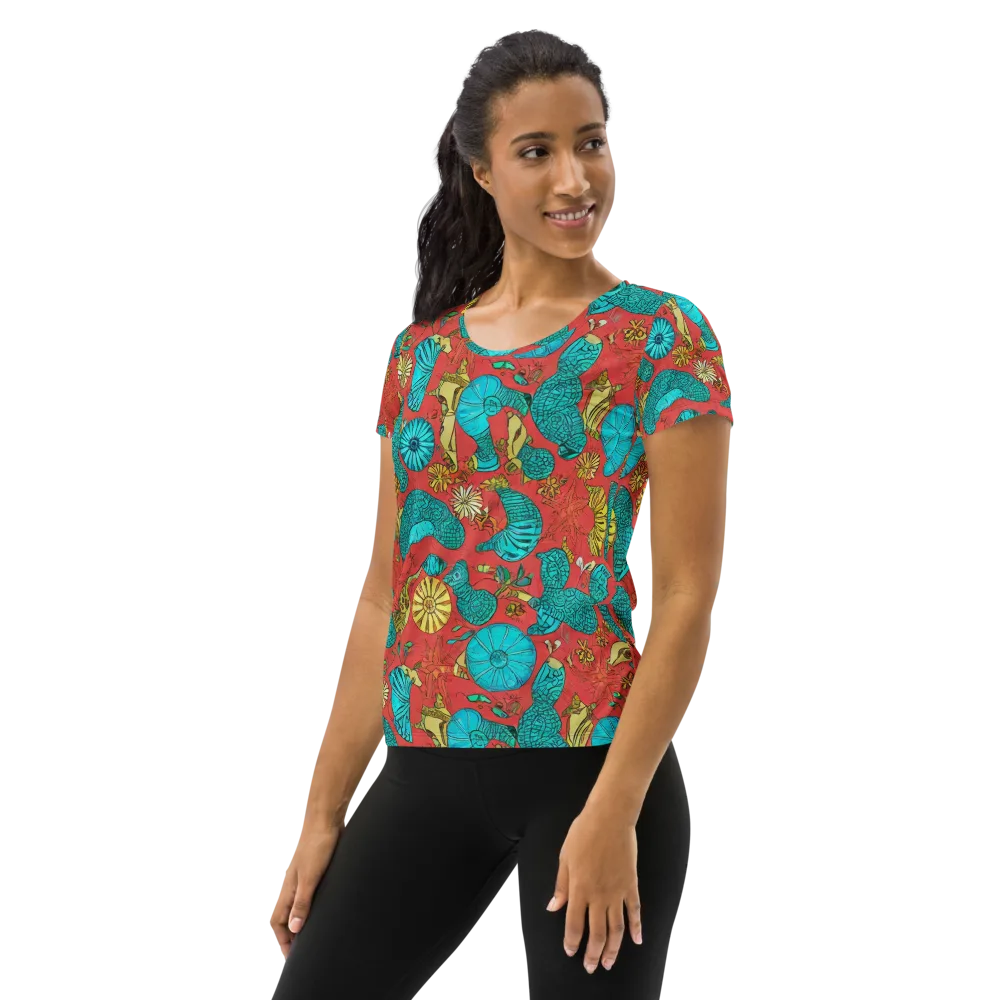 Coral Garden Rhapsody on Women's Athletic T-Shirt — Left