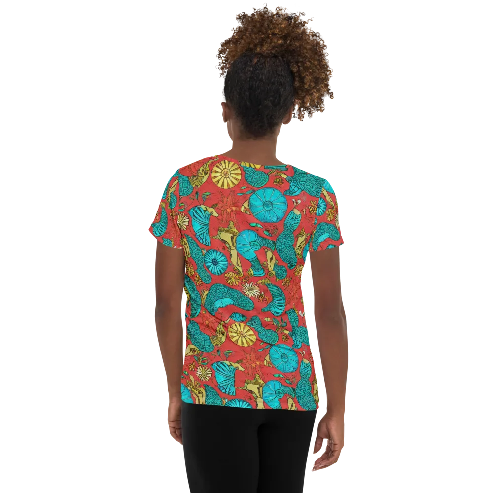 Coral Garden Rhapsody on Women's Athletic T-Shirt — Back