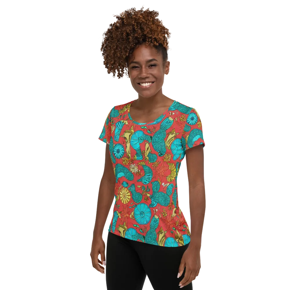 Coral Garden Rhapsody on Women's Athletic T-Shirt — Left