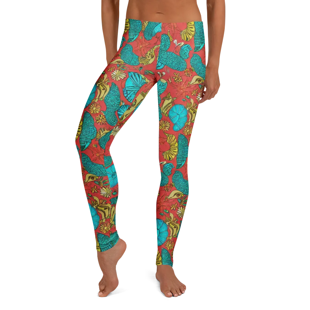 Coral Garden Rhapsody on Leggings — Front