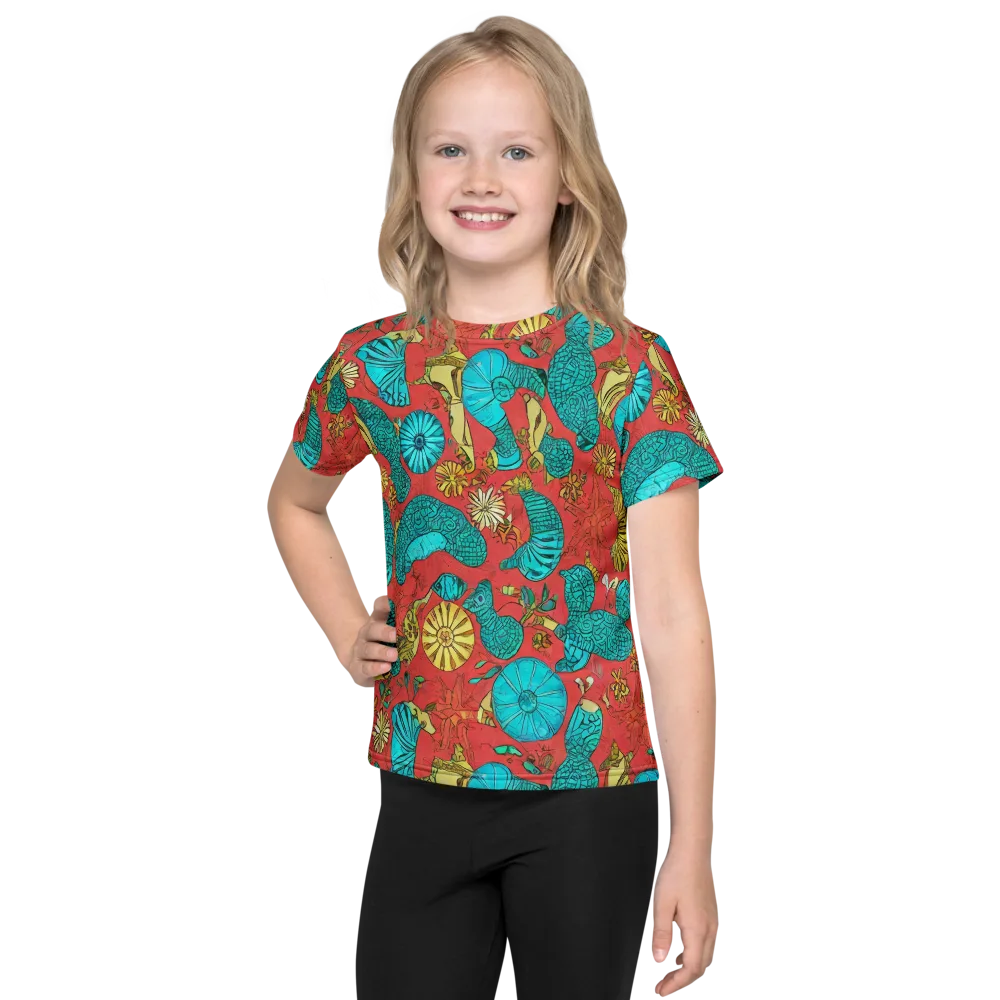 Coral Garden Rhapsody on Kids Crew Neck T-Shirt — Front