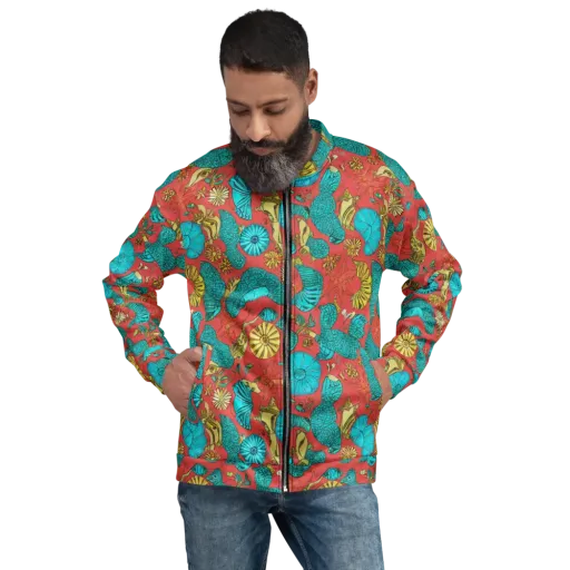 Coral Garden Rhapsody on a Bomber Jacket