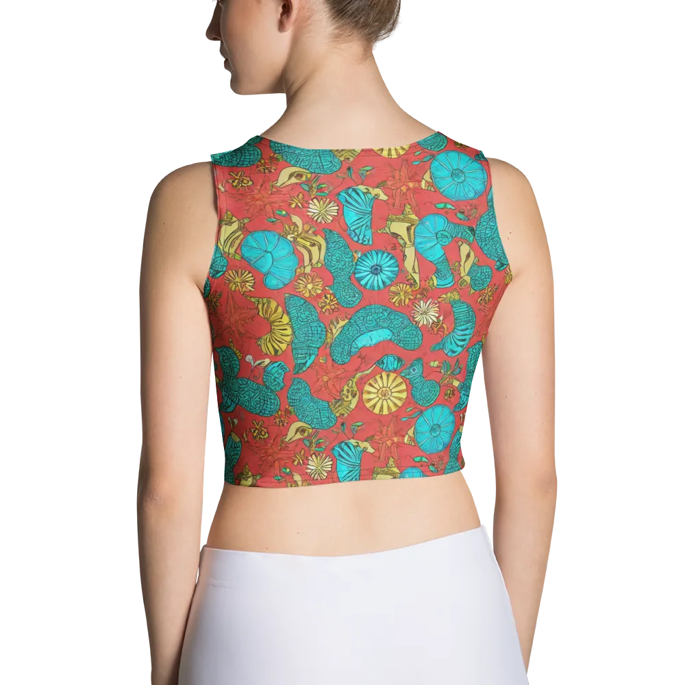 Coral Garden Rhapsody on Crop Top — Back