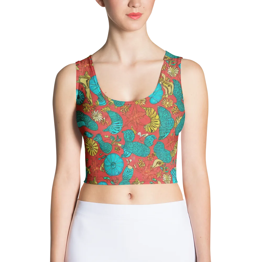 Coral Garden Rhapsody on Crop Top — Front