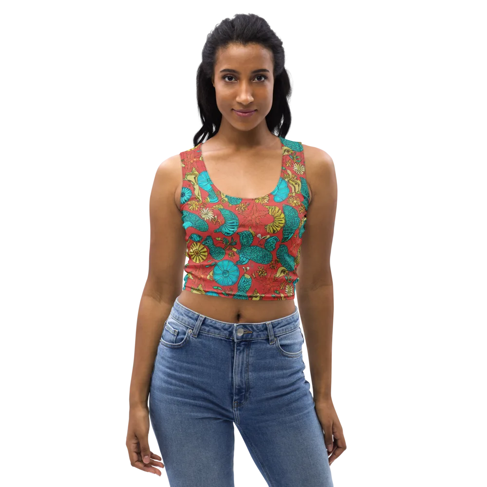Coral Garden Rhapsody on Crop Top — Front