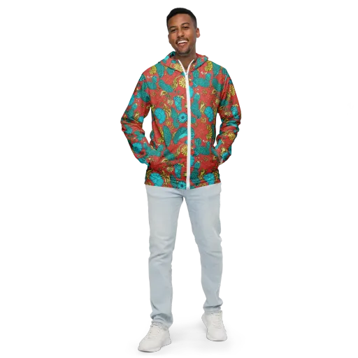 Coral Garden Rhapsody on a Men's Windbreaker