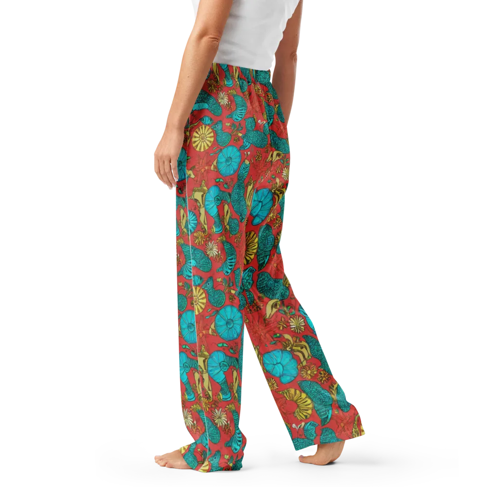 Coral Garden Rhapsody on Women's Pajama Pants — Left